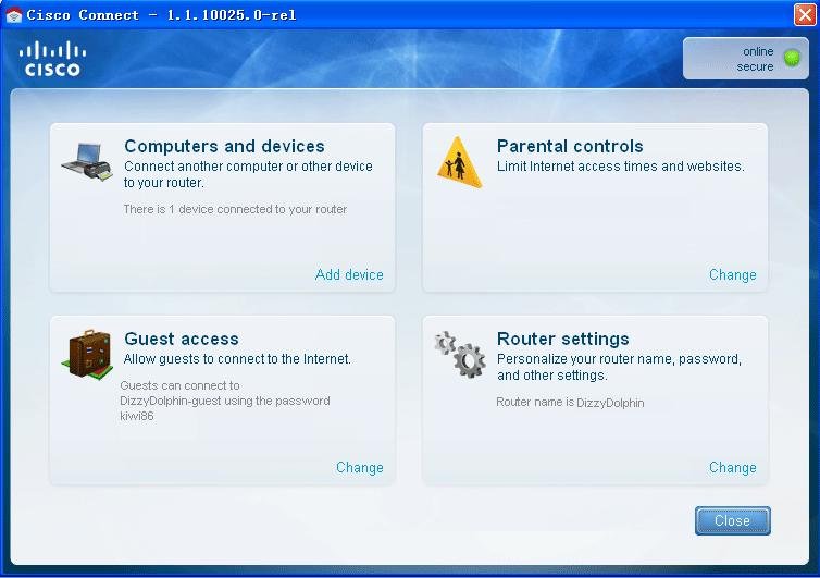 E1000 Router setup using Cisco connect software: