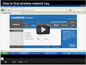 Video : How to find wireless key WEP WPA