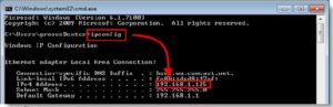 IP address of the computer and router
