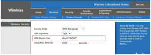 wireless network key