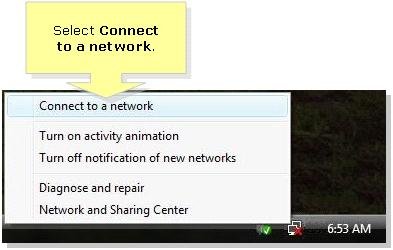 wireless network on WINDOWS Vista or 7 