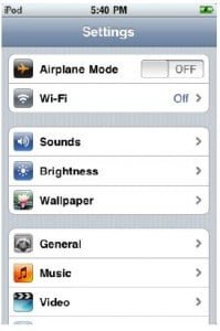 Ipad touch wifi setup - Step 2